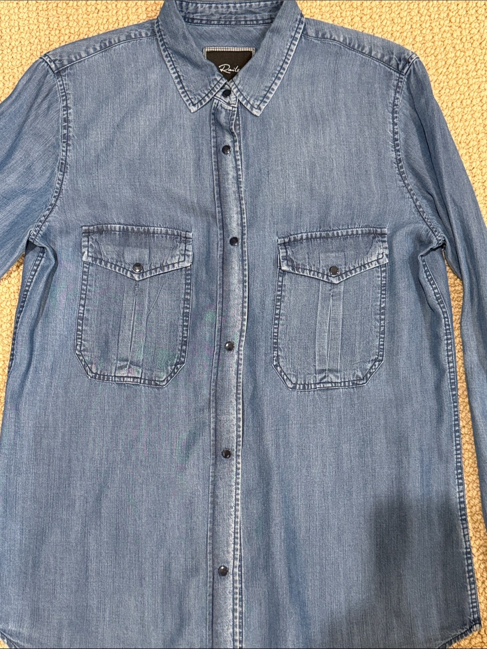 Rails Denim Button-Up Shirt in Blue - Picture 2 of 4
